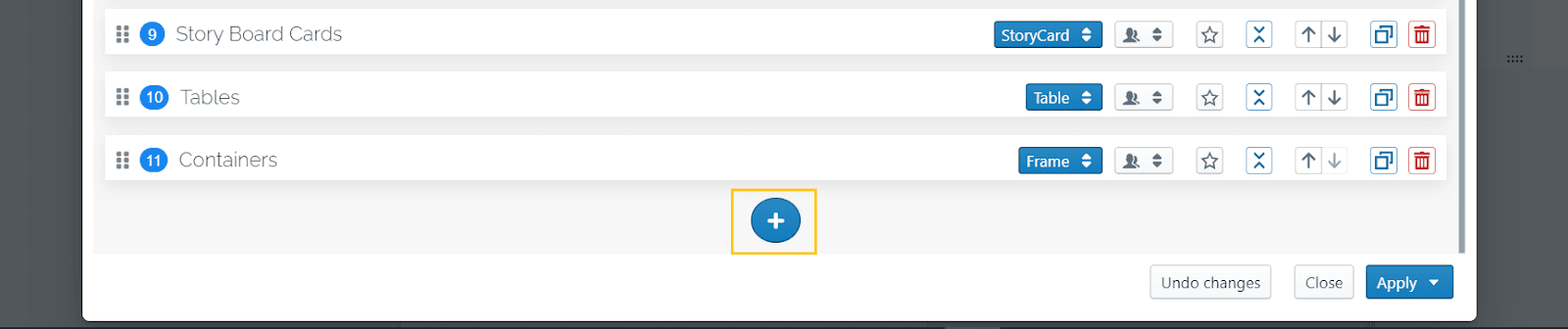 Add a new section in the toolbar