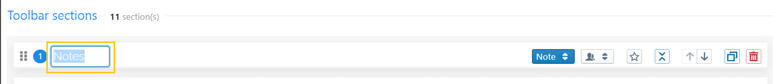 Edit section name in toolbar