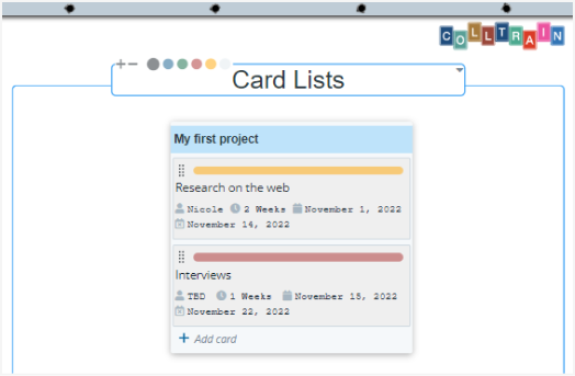 Example of an edited CardList