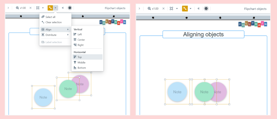 Aligning objects - top alignment