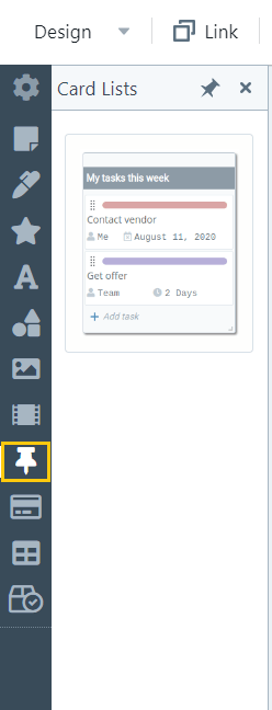 Card Lists in Toolbar