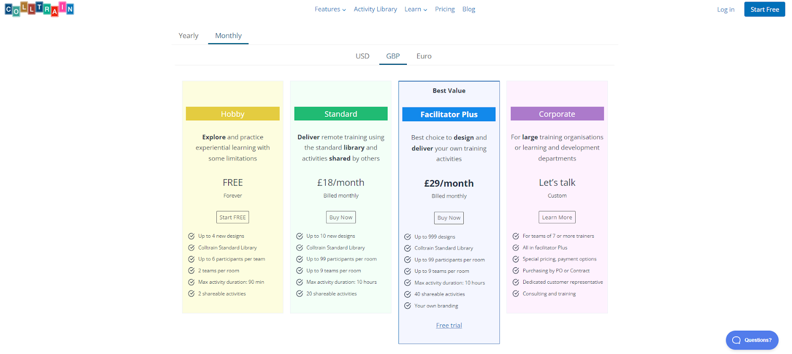 Colltrain pricing