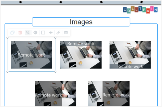 Example of different overlay positions on an image
