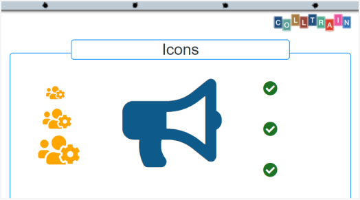 Icons on flipchart - Colltrain