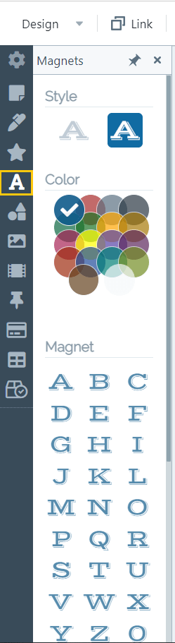 Magnets in the flipchart toolbar