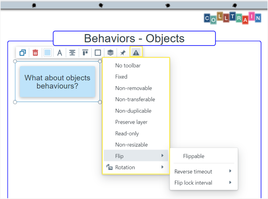 Example - Note Object - Behaviours