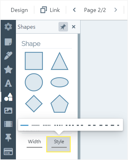 Select the shape's stroke style