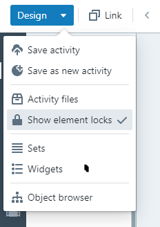 Access the option from the design menu
