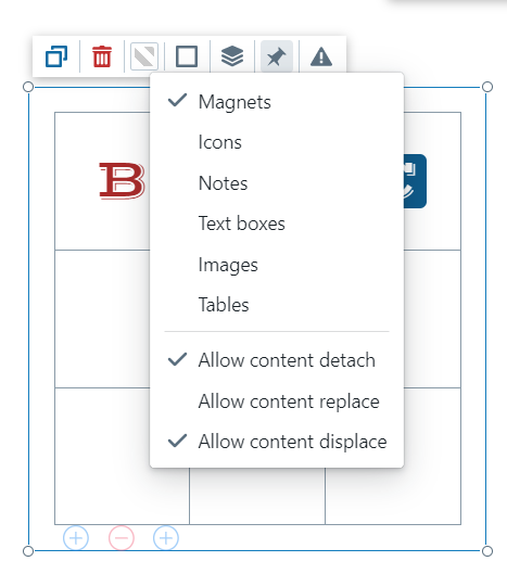 Table drop-in options - enable magnets