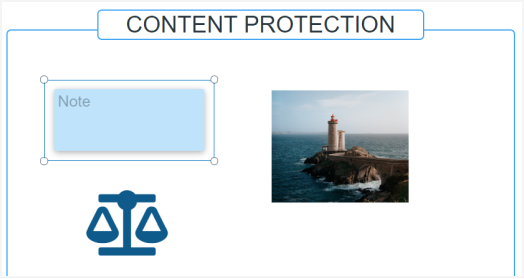 Sticky note after content protection applied